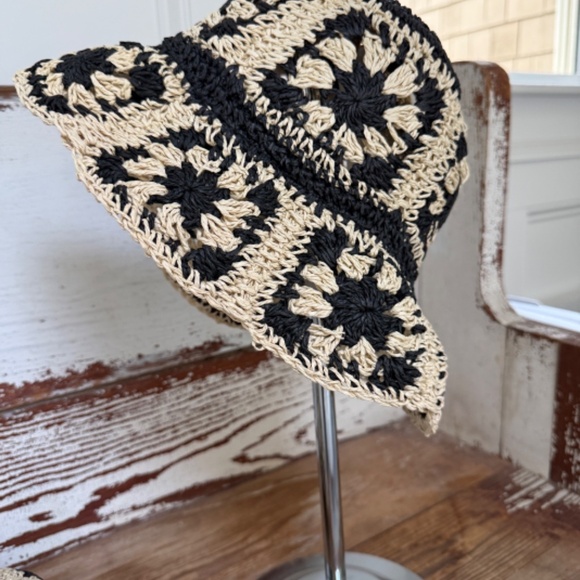 Anthropologie Granny Crochet Bucket Hat